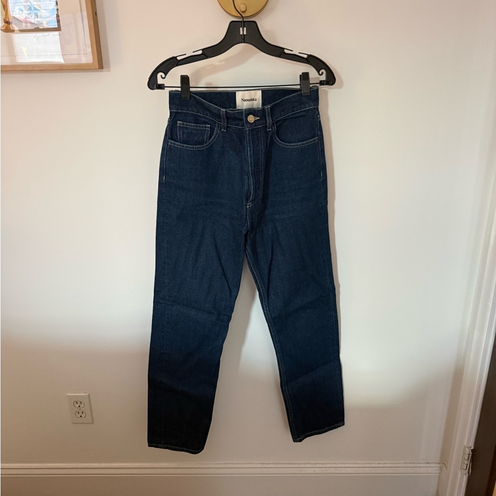 Nanushka Dark Blue High Rise Women Jeans